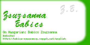 zsuzsanna babics business card